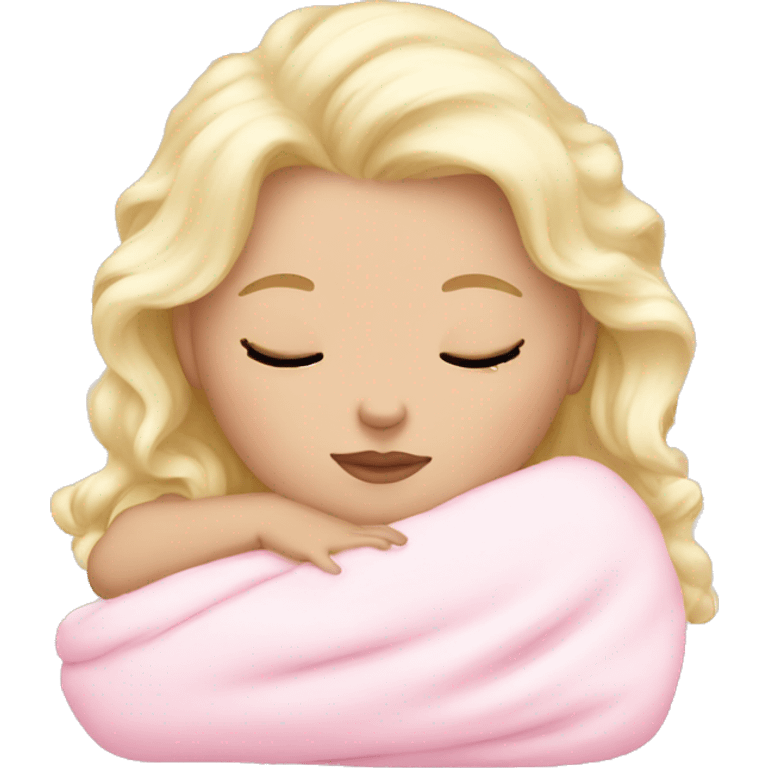 newborn white blonde sleep pink emoji