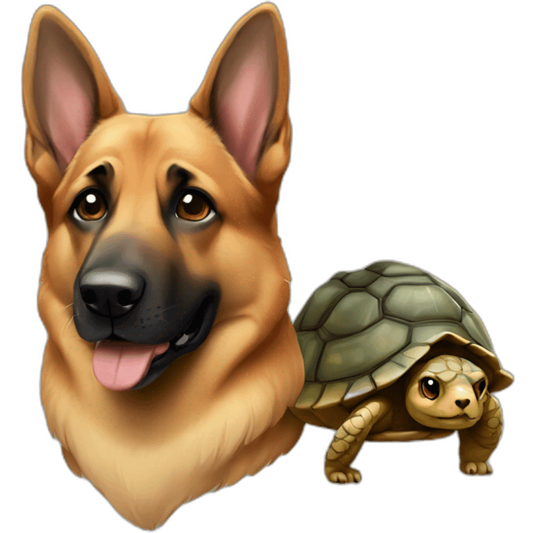 german sheperd and tortoise emoji