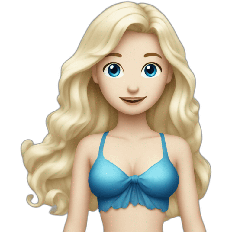 white blonde girl with blue eyes mermaid dancing emoji