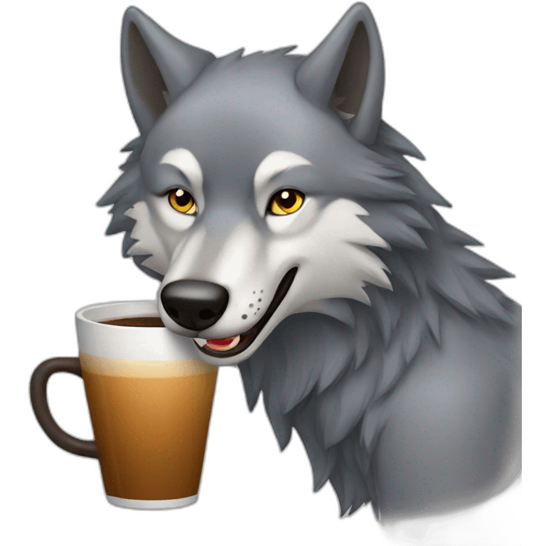 WOLF DRINK COFFE emoji