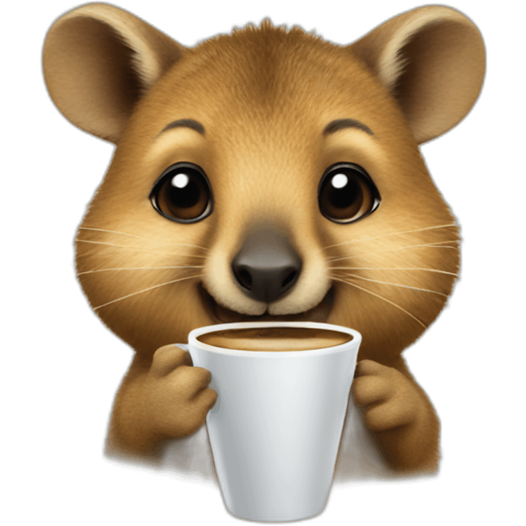 quokka wallaby with coffee emoji