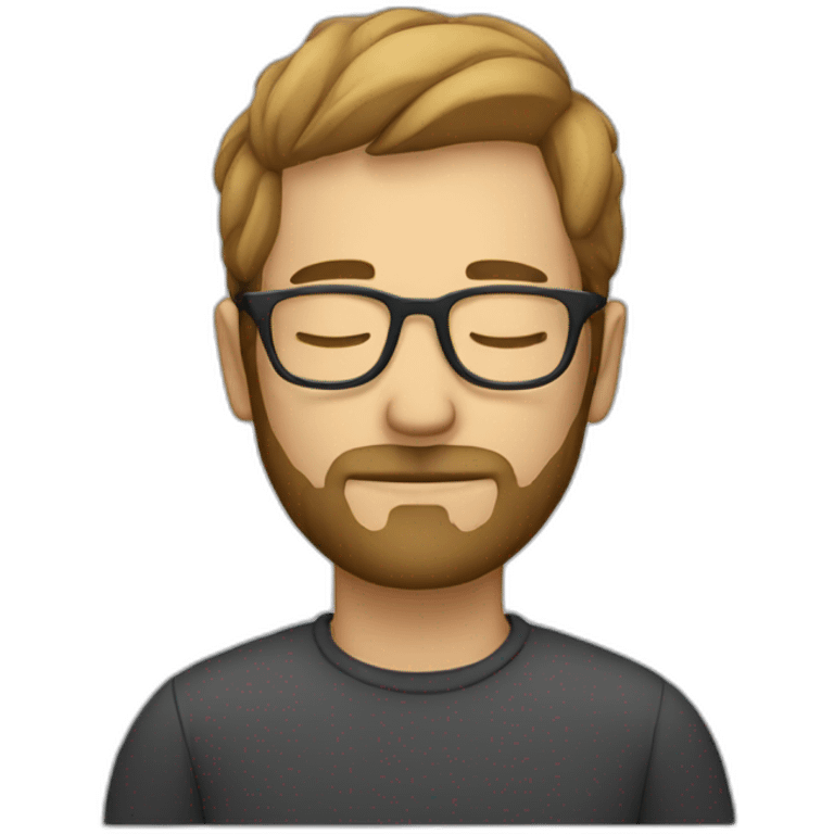 Guy with glasses and small beard sleeping emoji