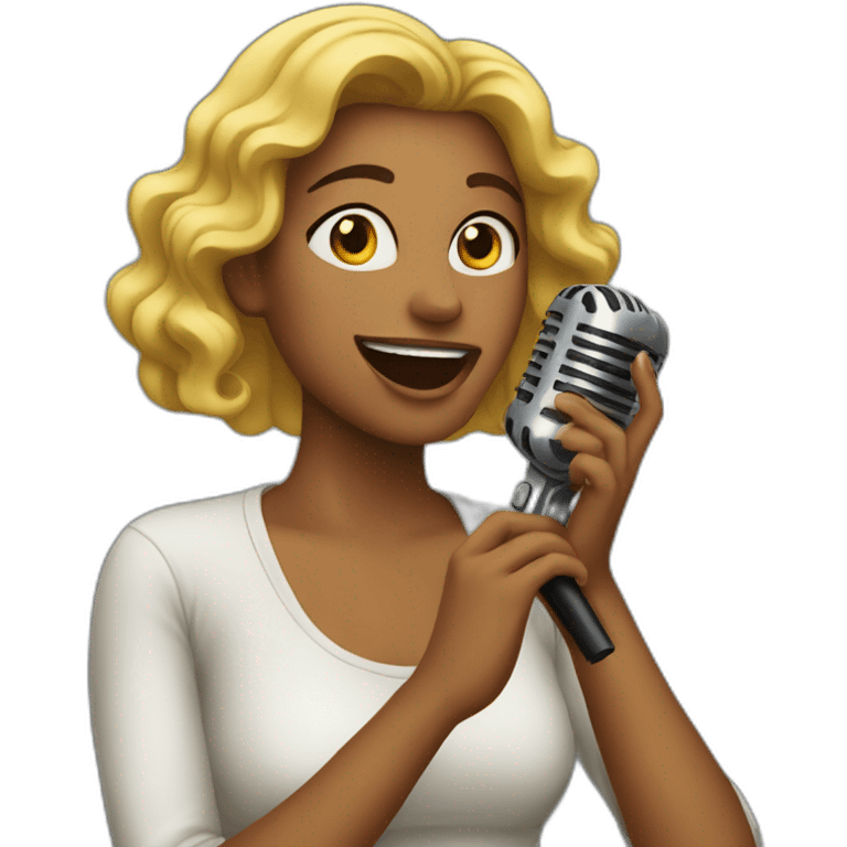 Mujer cantando emoji