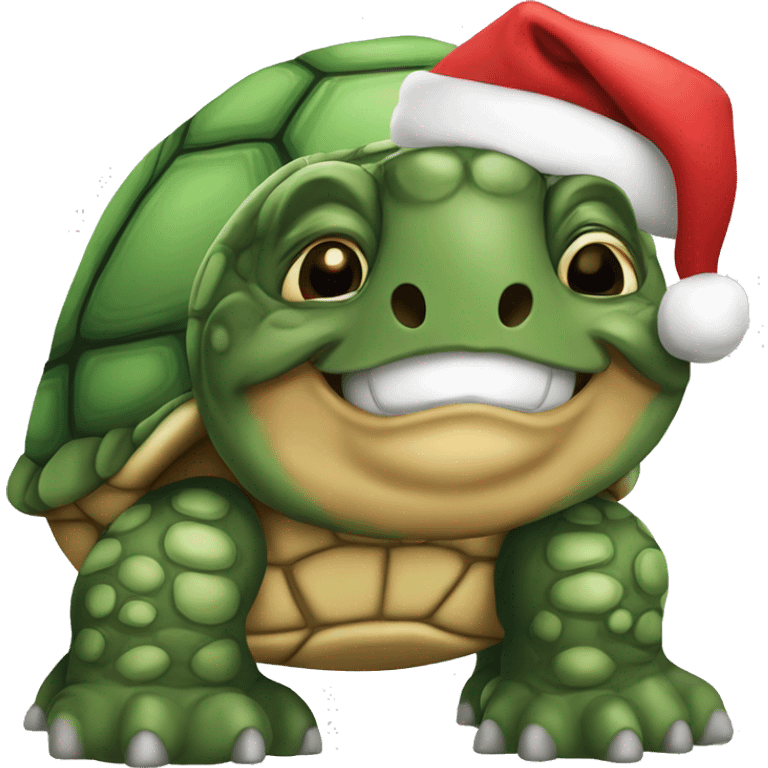 make a turtle with Santa ha emoji