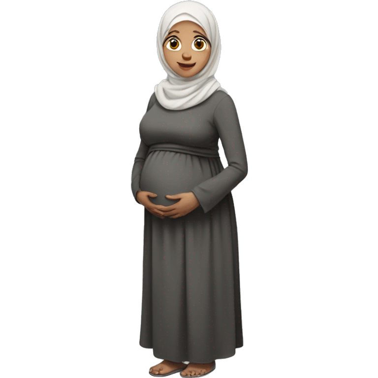 Pregnant woman in hijab who is an amputee emoji