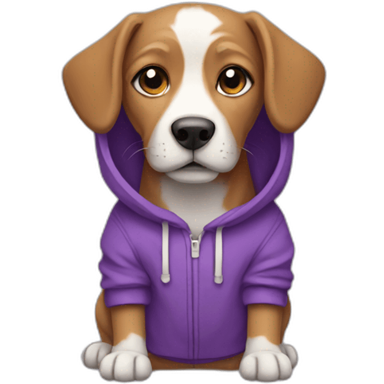 dog in purple hoodie emoji