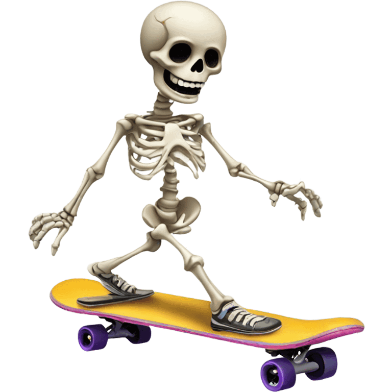 Skeleton on skateboard emoji