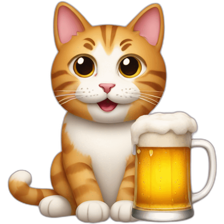 cat with beer emoji