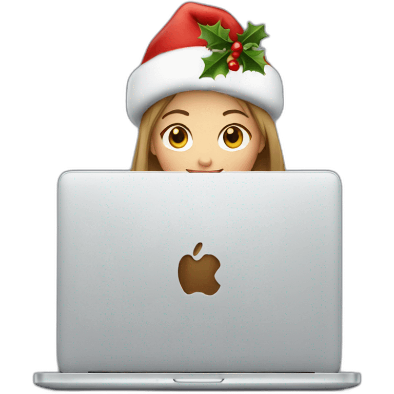 Christmas girl in laptop emoji