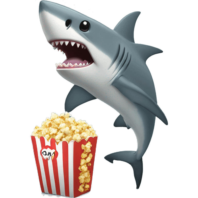 shark eating popcorn emoji