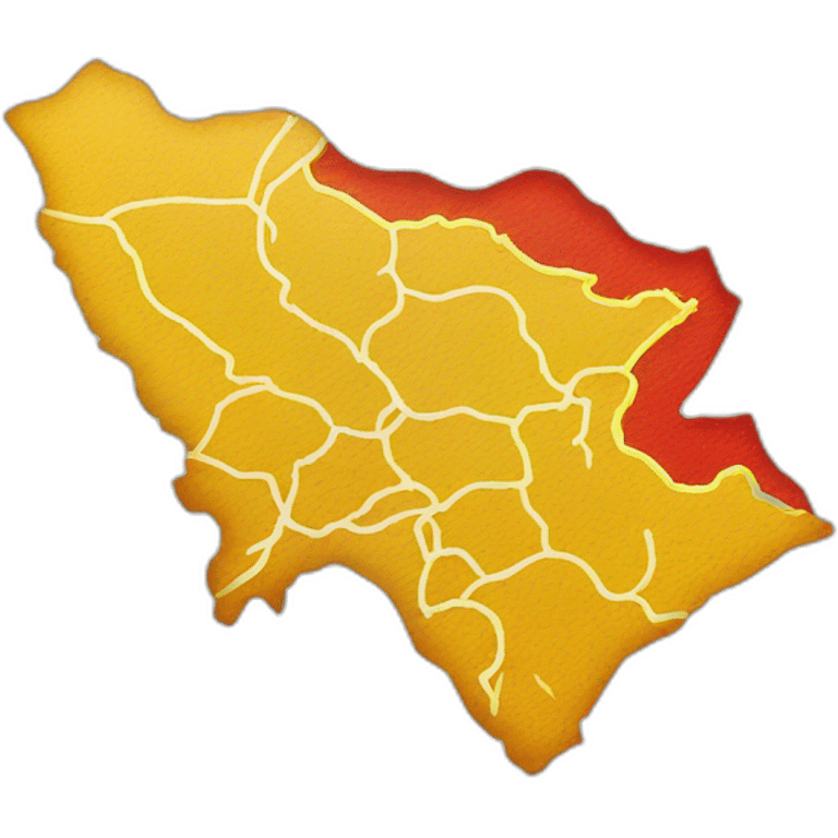 Create Karnataka map with yellow and red emoji