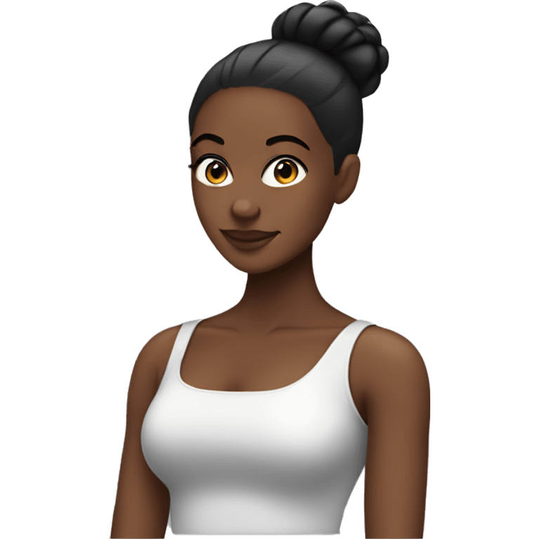 Black girl with a slick back bun emoji