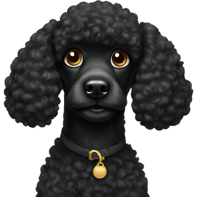 A black poodle with big eyes emoji