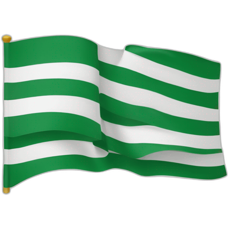 The flag of Andalusia with three horizontal stripes. The top and bottom stripe must be green, and the center stripe must be white. emoji