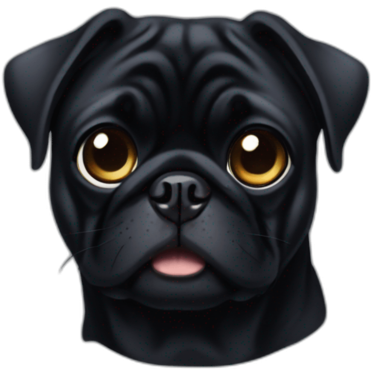 Black pug that lost an eye emoji