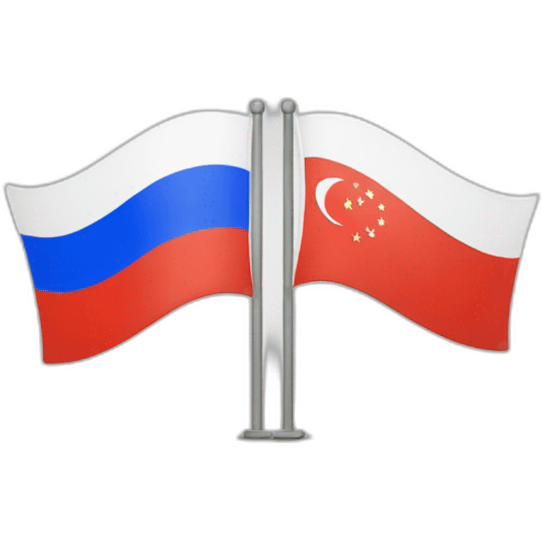 Two flags. Russia flag and Singapore Flag emoji