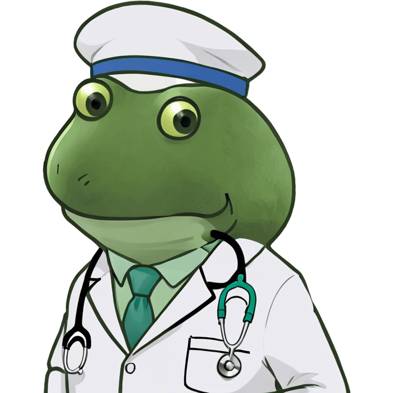 bufo wearing a doctor outfit emoji