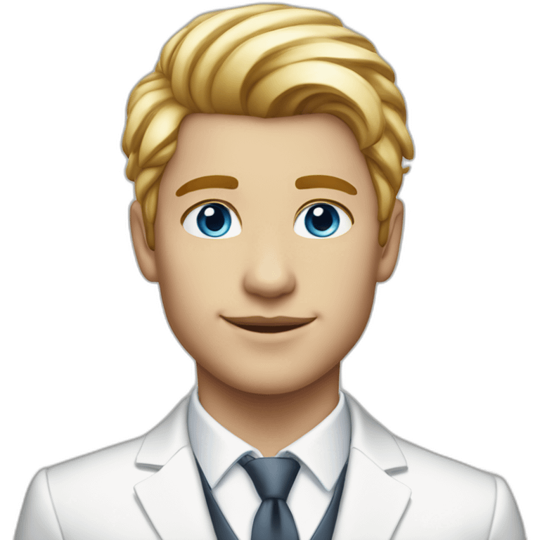 Posh-boy-with-white-suit-and-blue-eyes-and-rainbow-unicorn-hair emoji