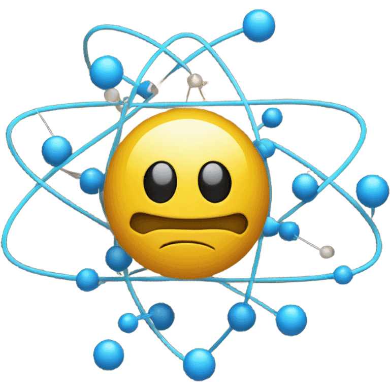 an atom with a brain in the center emoji