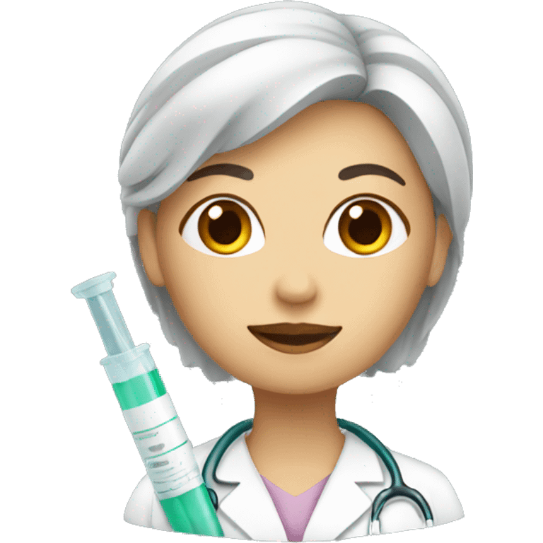 woman doctor with a syringe  emoji