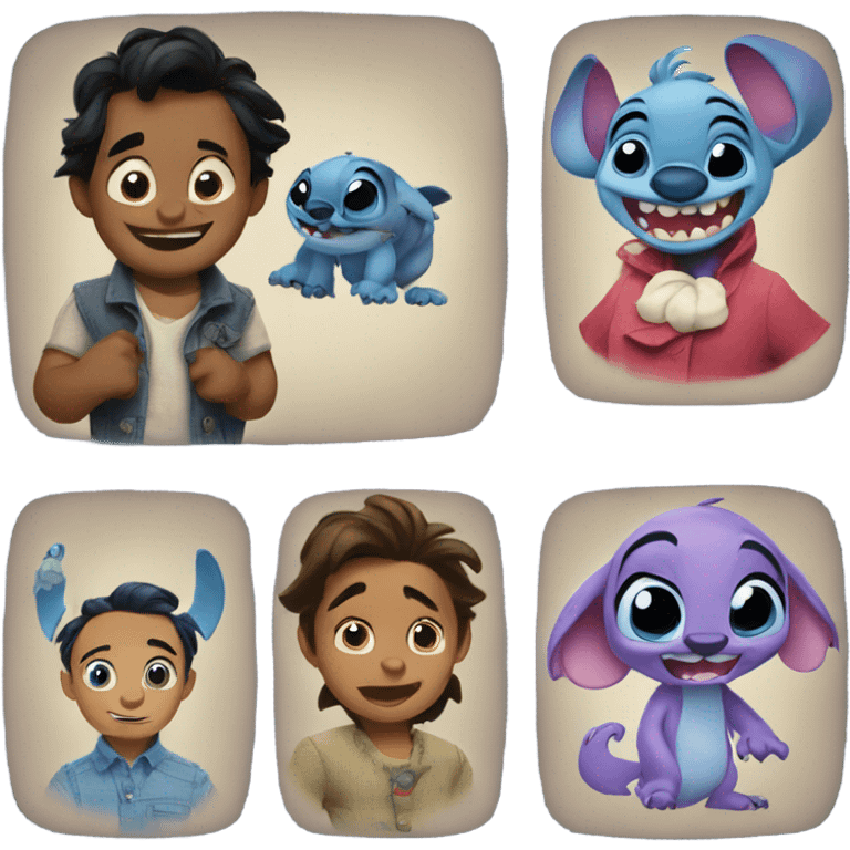 Stitch in different Disney movies emoji