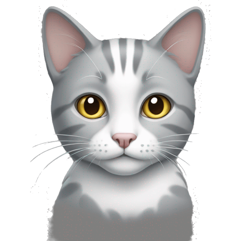 Grey and white cat emoji