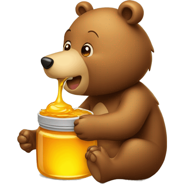 bear eats honey  jar emoji