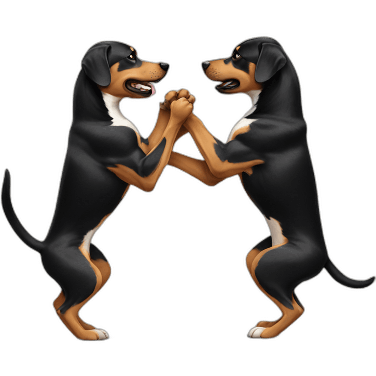 Dogs fighting emoji