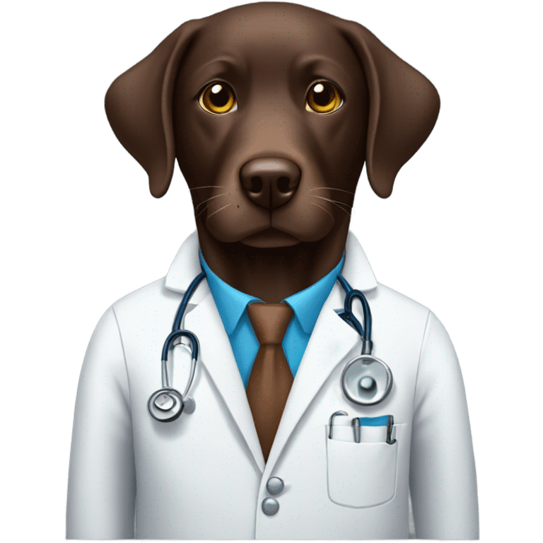 Chocolate lab, doctor emoji