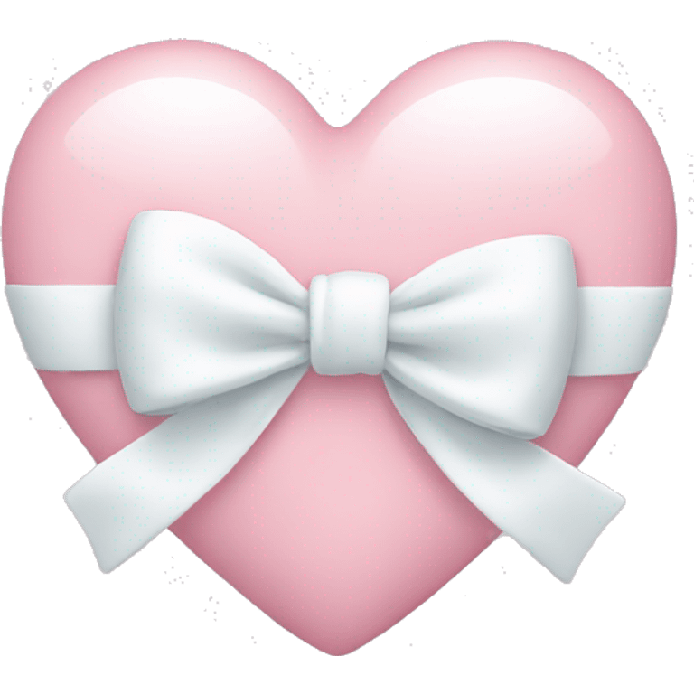 Pastel pink heart with white bow emoji