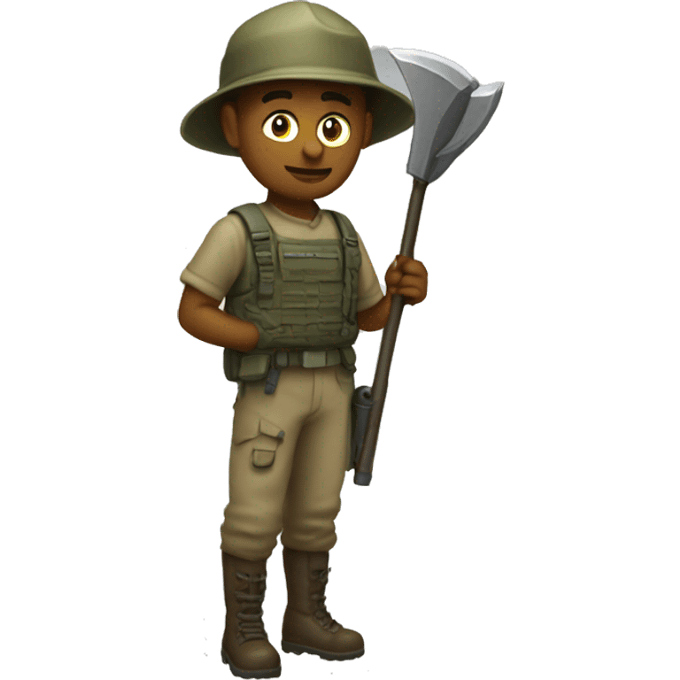 Recon expert with a pickax  emoji