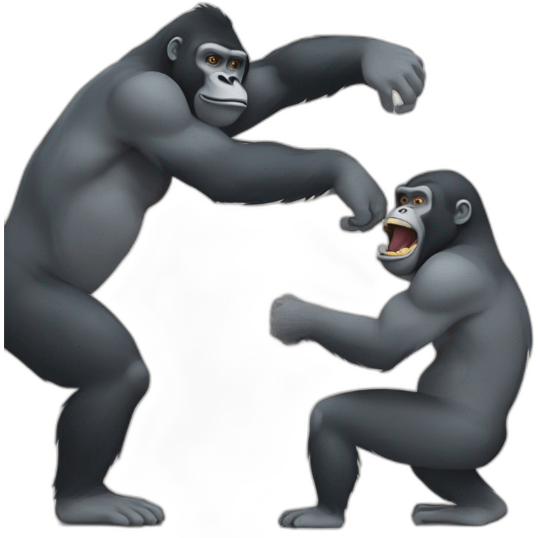 Gorilla slapping a monkey emoji