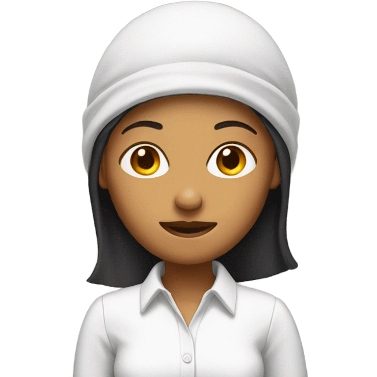 Lady wearing a pants on the head emoji