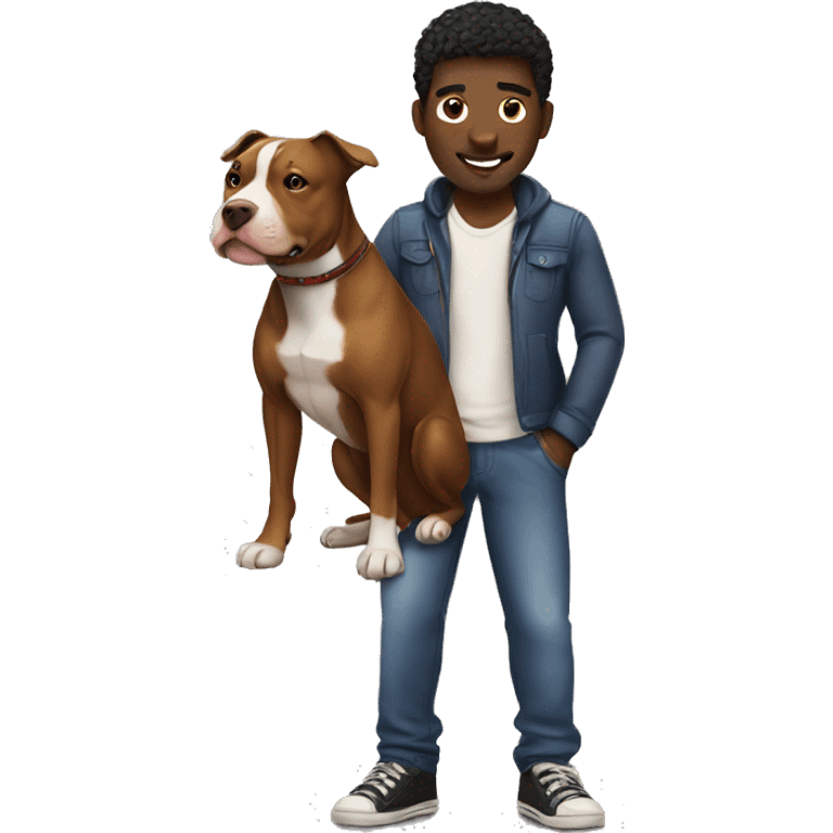 Black man with pit bull emoji