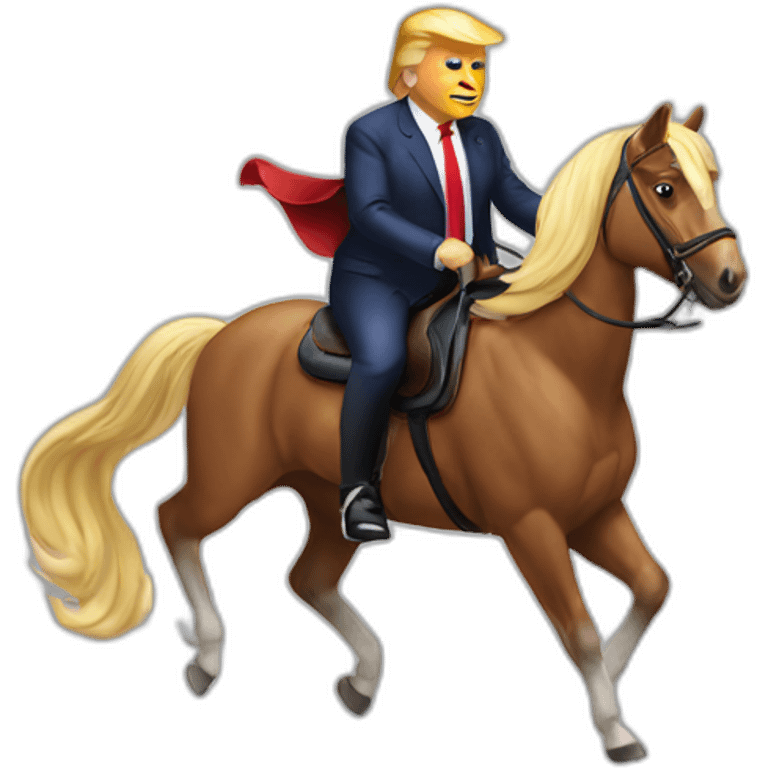 Donald trump on a horse emoji