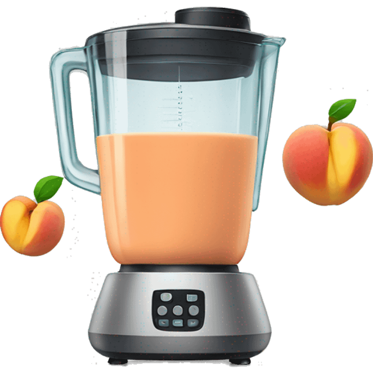 a peach and a blender emoji