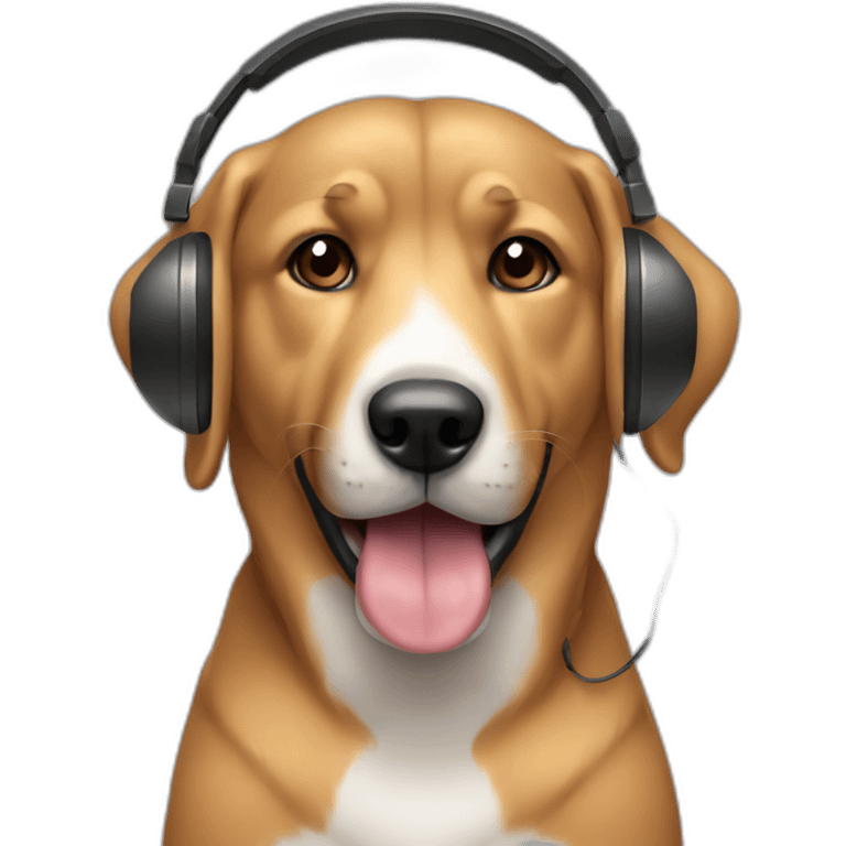 Perro con auriculares  emoji