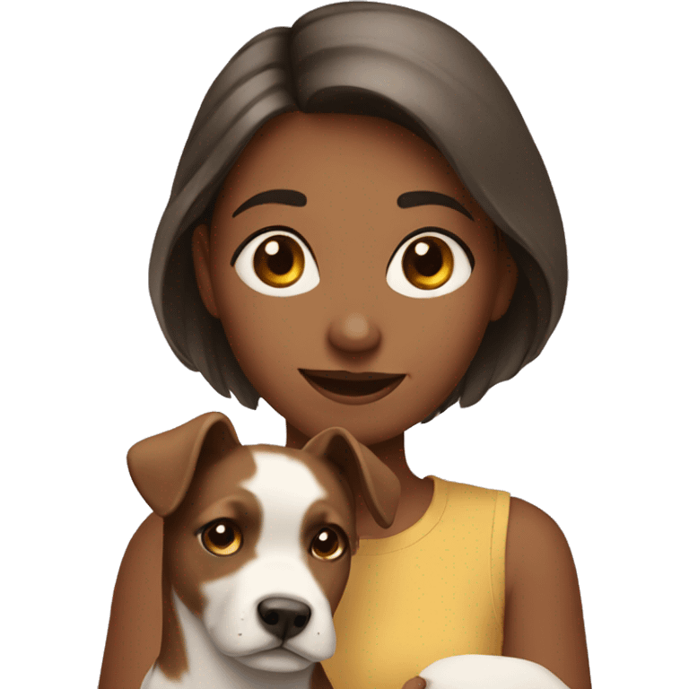 Girl with her dog emoji