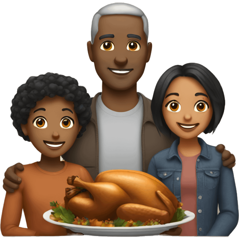 Thanksgiving Dad mixed race family emoji