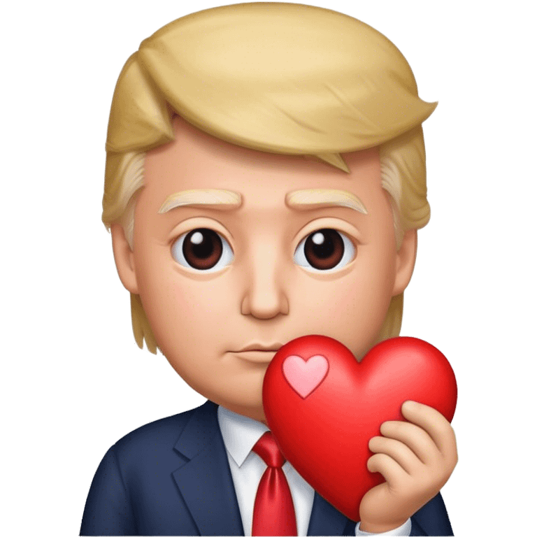 Photorealistic Trump shows a heart emoji