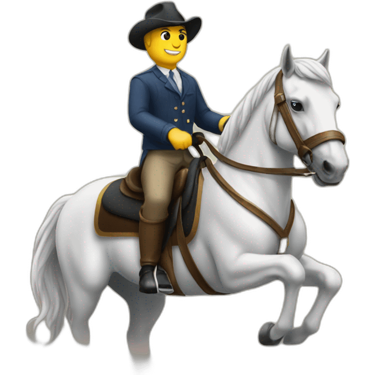 a horse riding a man emoji