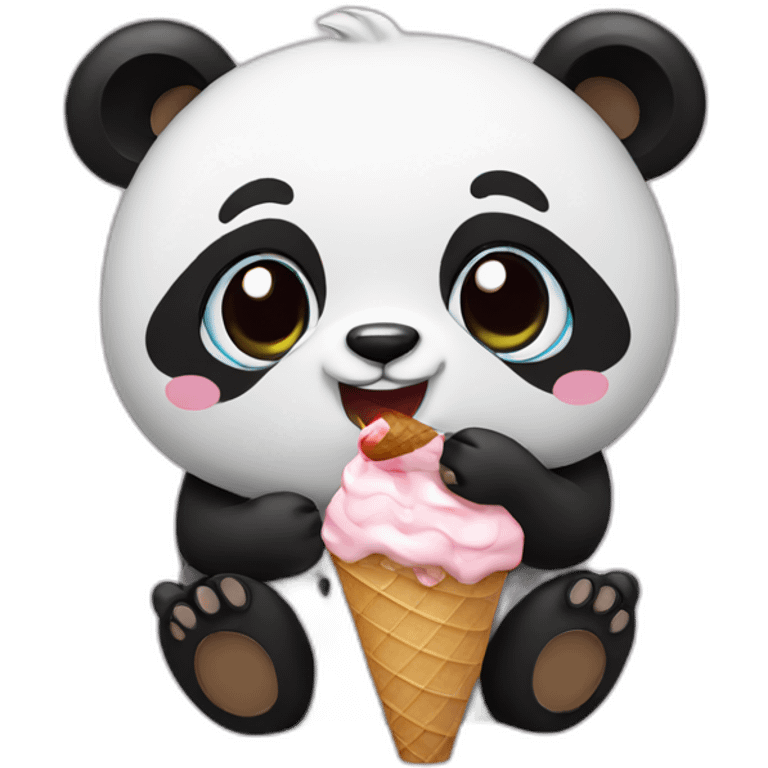 Panda eating ice cream emoji