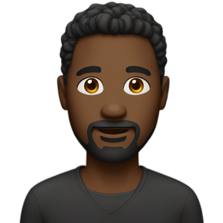 dark-skinned man with goatee and very short hair emoji