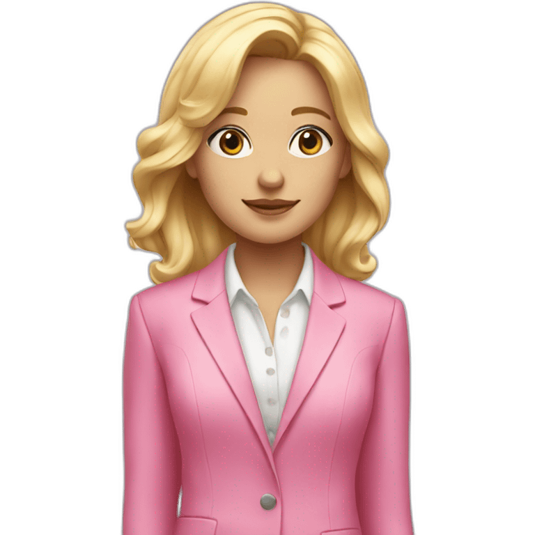 blonde girl in pink suit emoji