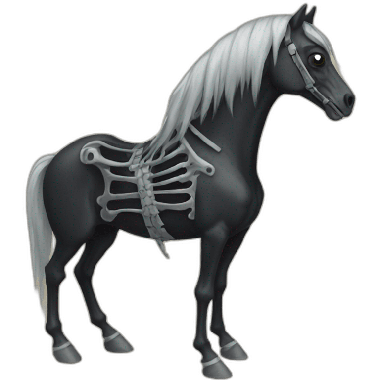 black skeleton horse emoji