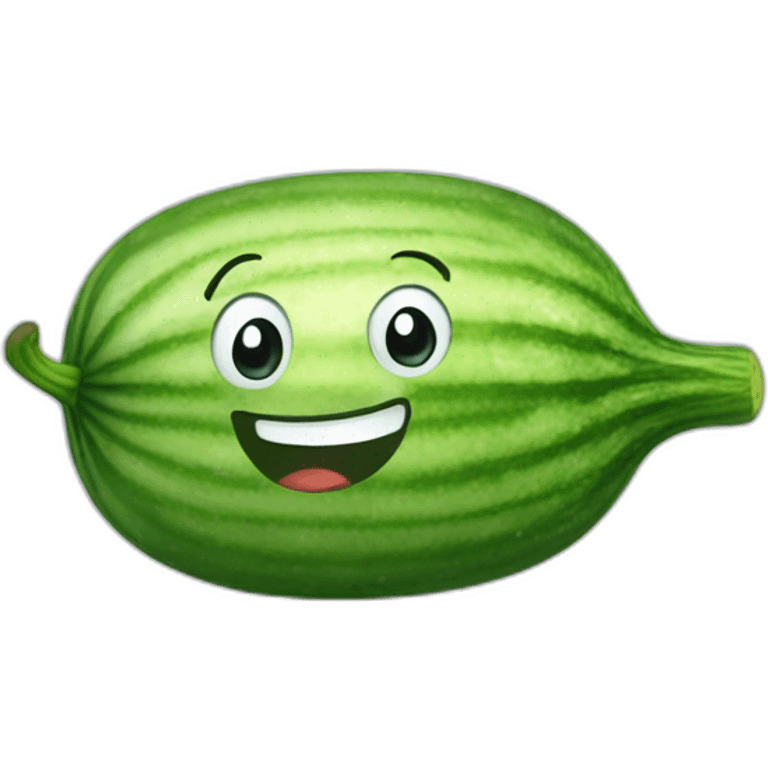 Cucumber with a smile emoji