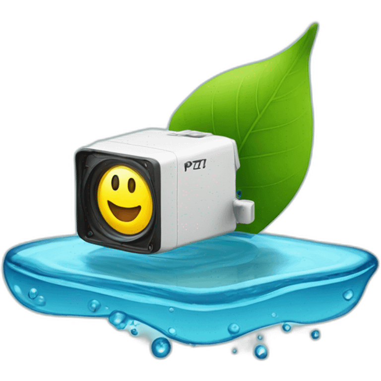 small-leaf-floating-on-water-block-and-security-ptz-camera-behind emoji