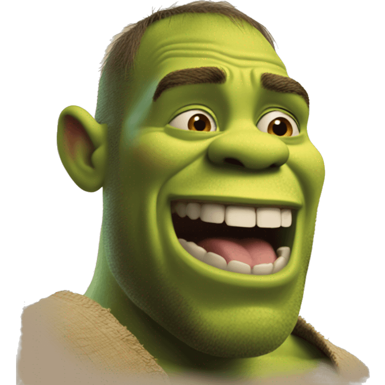 Giga Chad shrek gesturing that he is mewing emoji