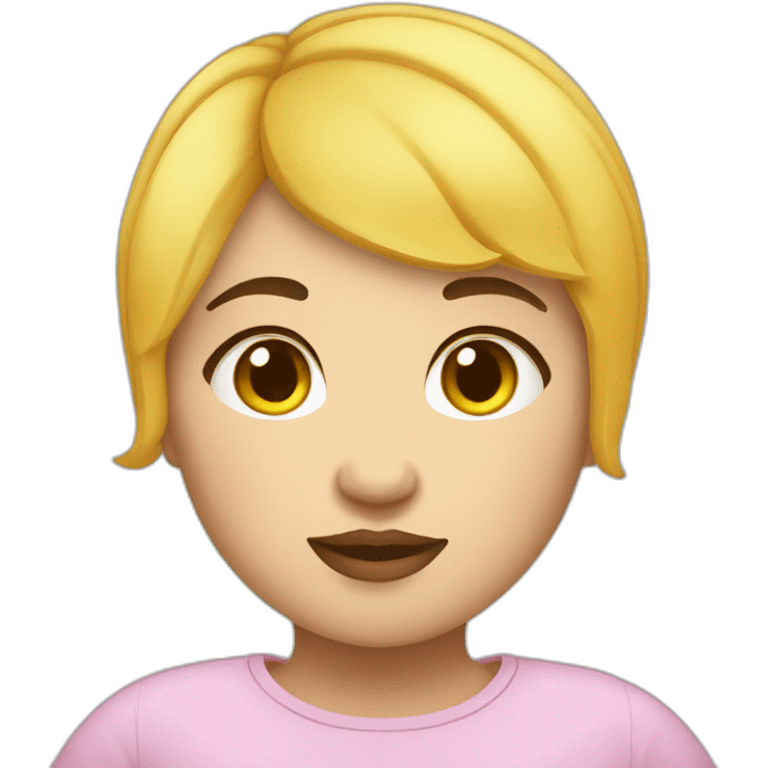 short haired yellowskinned chubby girl emoji