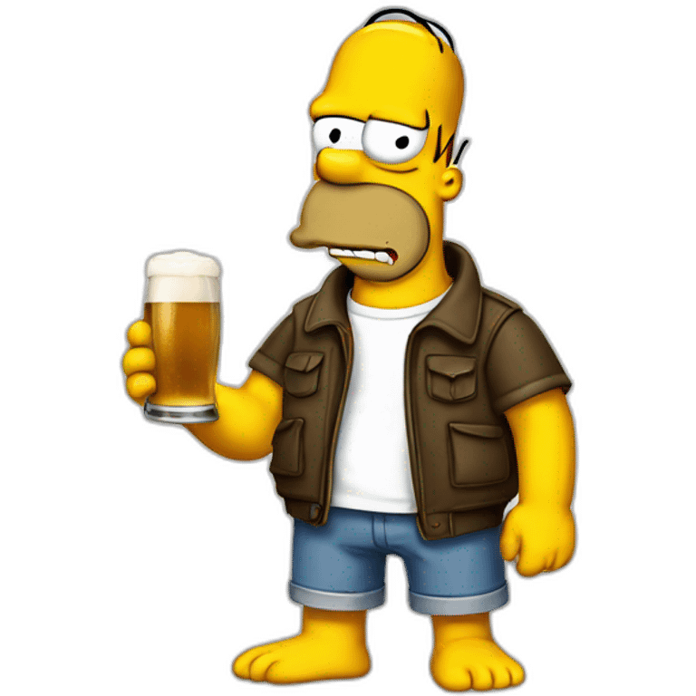 homer simpson, jacket, beer emoji